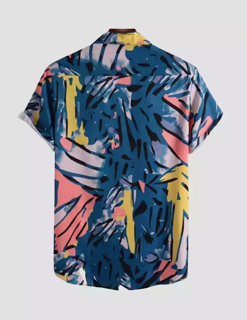 Softening Beach and casual Multicolor print Shirt Cotton Material Half Sleeves Mens RoscoeShirts