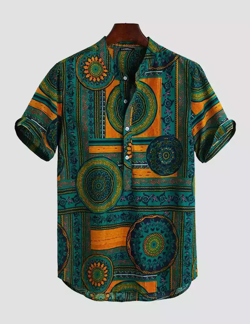 Beach and casual Multicolor printed Shirt Cotton Material Half Sleeves Mens RoscoeShirts
