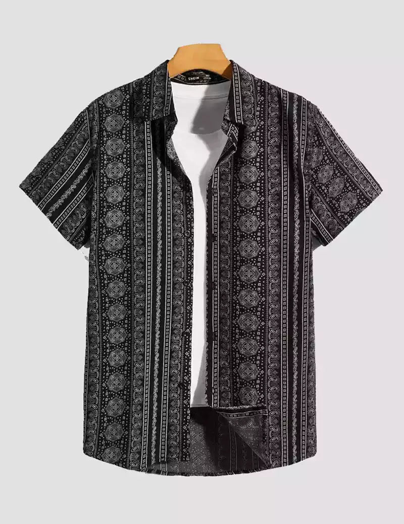 Ecstatic Beach and casual Multicolor Printed Shirt Cotton Material Half Sleeves Mens RoscoeShirts