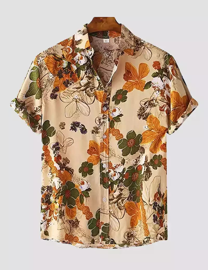 Delicious Beach and casual Multicolor Printed Shirt Cotton Material Half Sleeves Mens RoscoeShirts