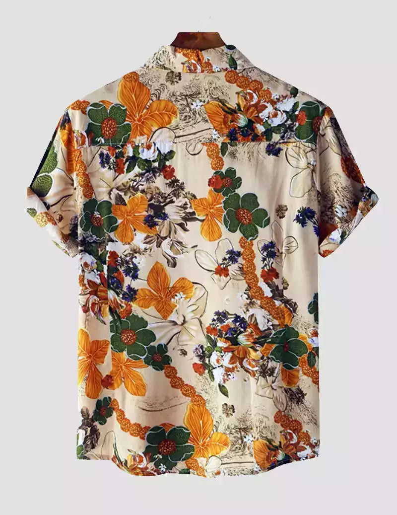 Delicious Beach and casual Multicolor Printed Shirt Cotton Material Half Sleeves Mens RoscoeShirts