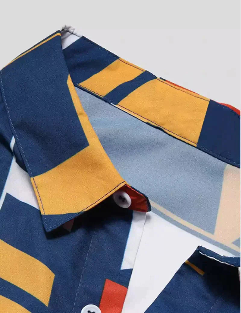 Men Beach Loose Vintage Short Sleeve Printed Casual Shirts RoscoeShirts