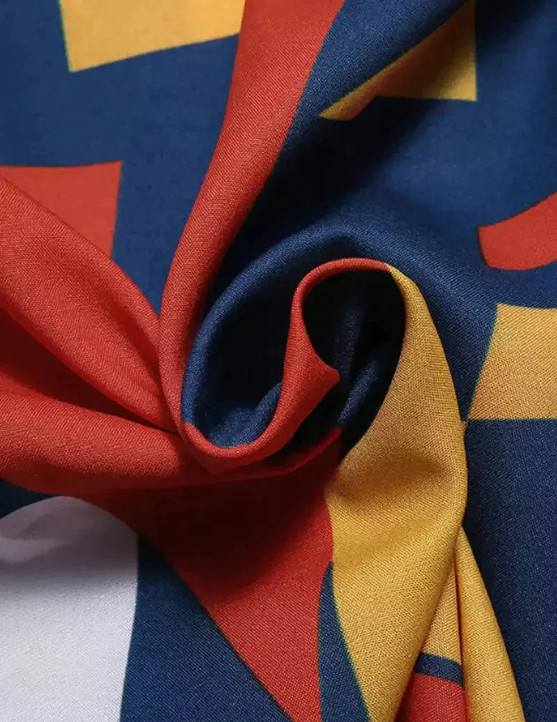 Men Beach Loose Vintage Short Sleeve Printed Casual Shirts RoscoeShirts