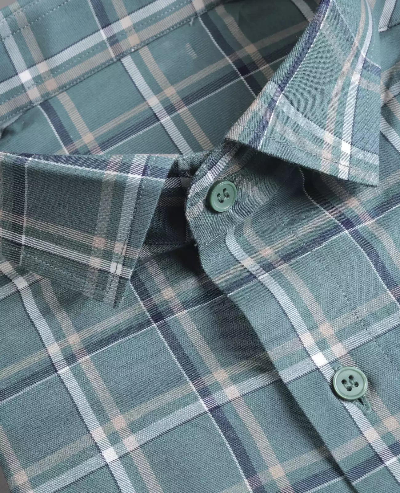 Men's Full Sleeves Checks Shirt Premium Collection Cotton Fabric Green Color