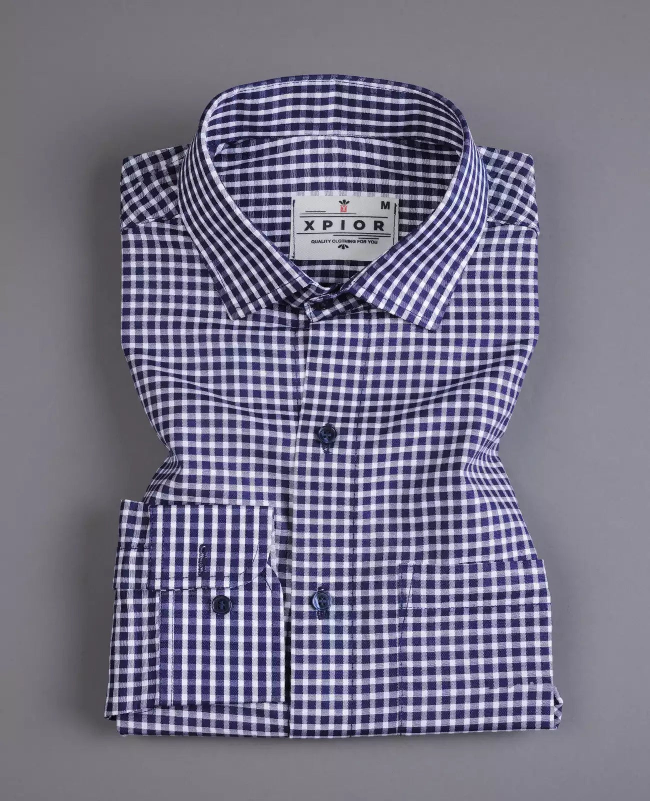 Men's Full Sleeves Mini Checks Shirt Premium Collection Cotton Fabric Purple