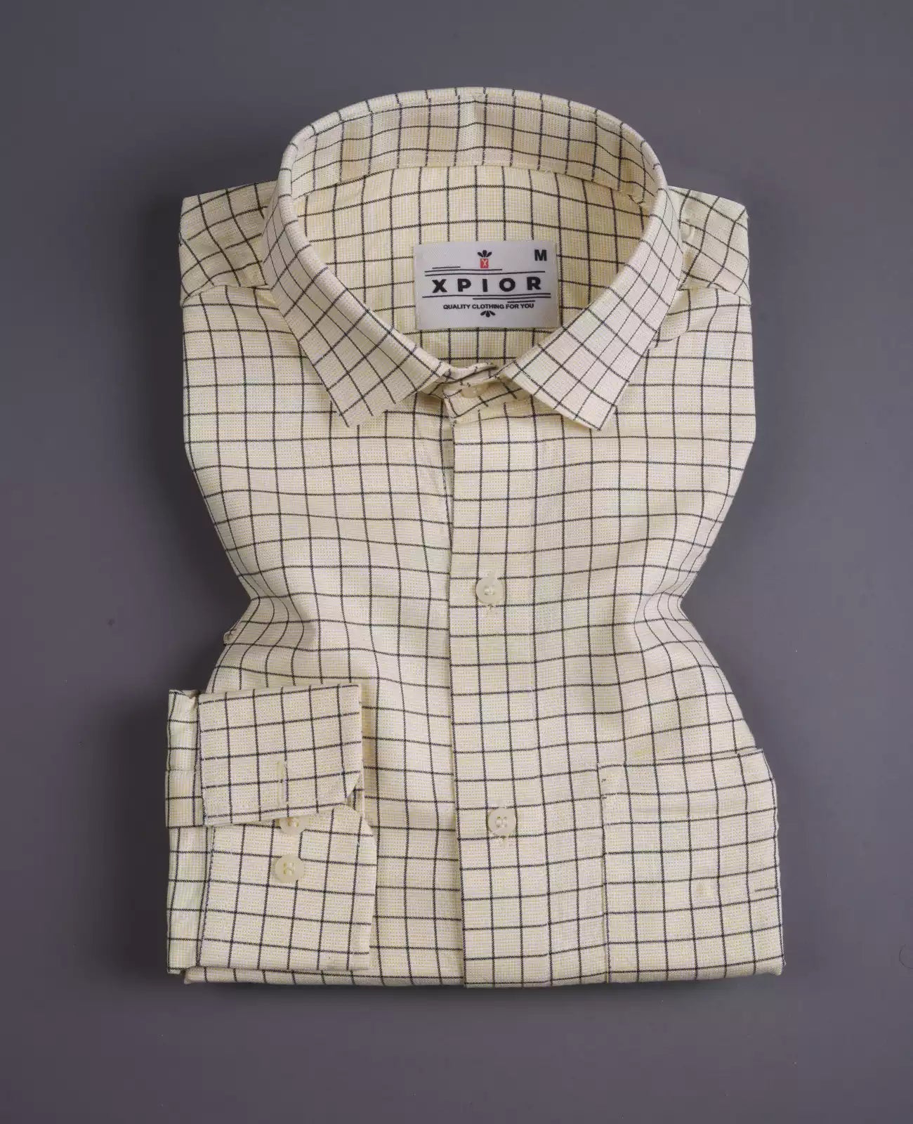 Men's Full Sleeves Plain Yellow Shirt Premium Collection Cotton Fabric